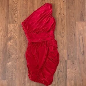 Red One-Shoulder Dress